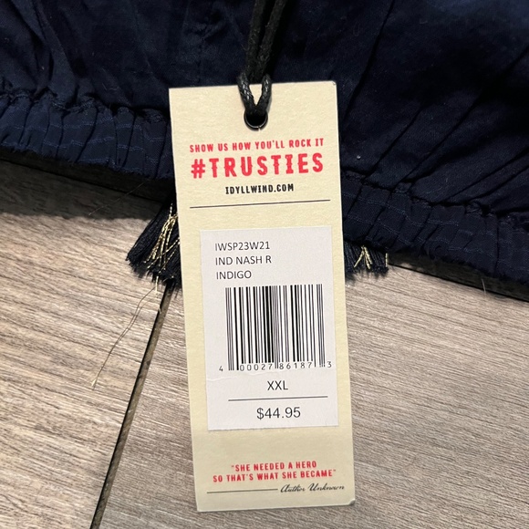 Idyllwind navy blue peasant blouse NWT - Picture 7 of 10